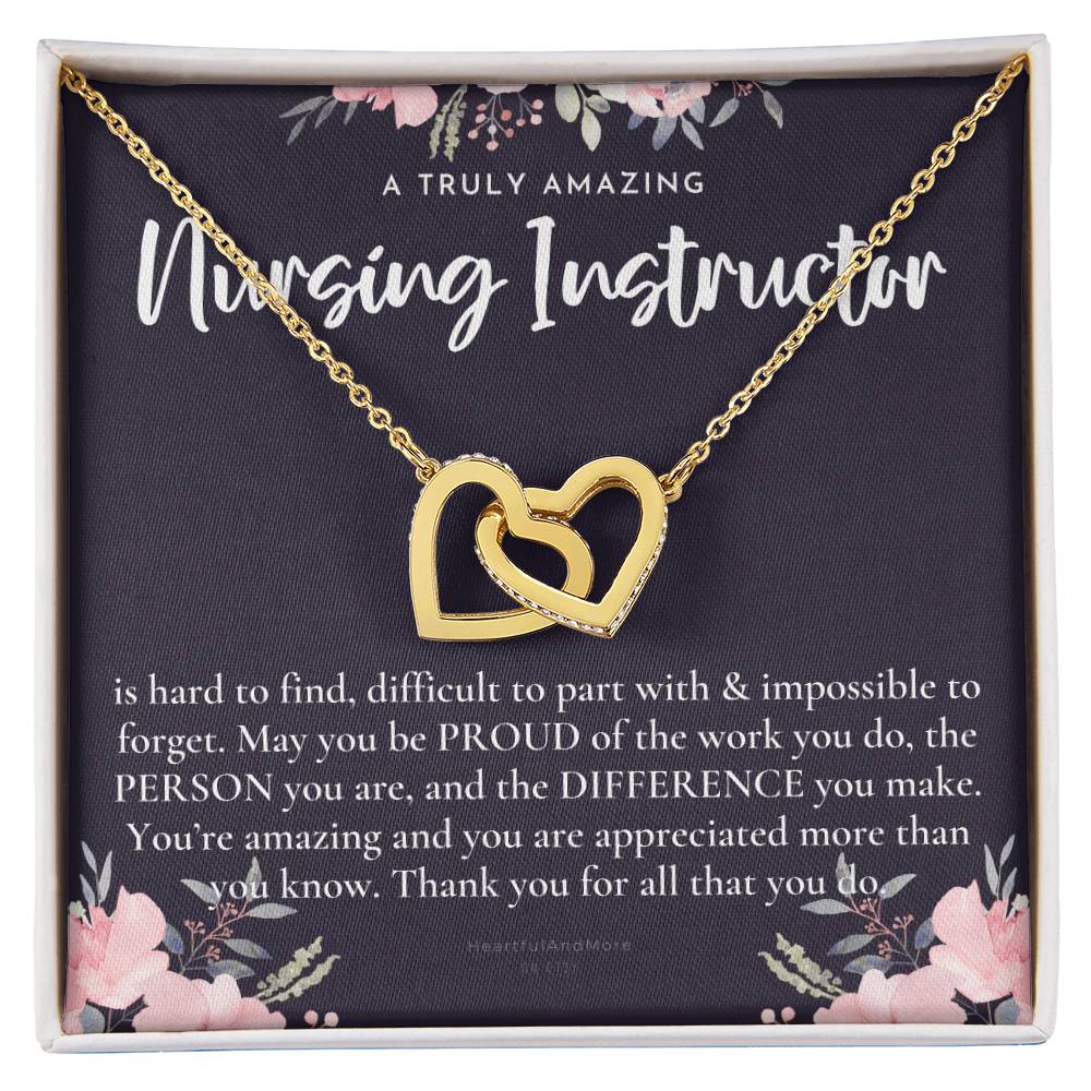 Gift For Nursing Instructor Nursing Instructor Appreciation Gift A Truly Amazing Nursing Instructor Gift Interlocking Hearts Necklace