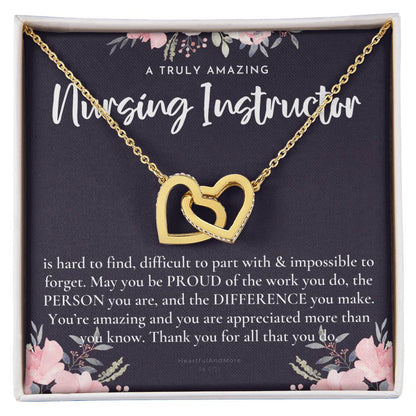 Gift For Nursing Instructor Nursing Instructor Appreciation Gift A Truly Amazing Nursing Instructor Gift Interlocking Hearts Necklace
