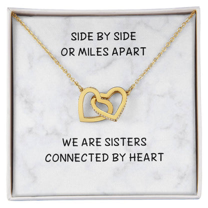 Side By Side Sister Connected By Heart Interlocked Hearts Necklace Interlocking Hearts Necklace