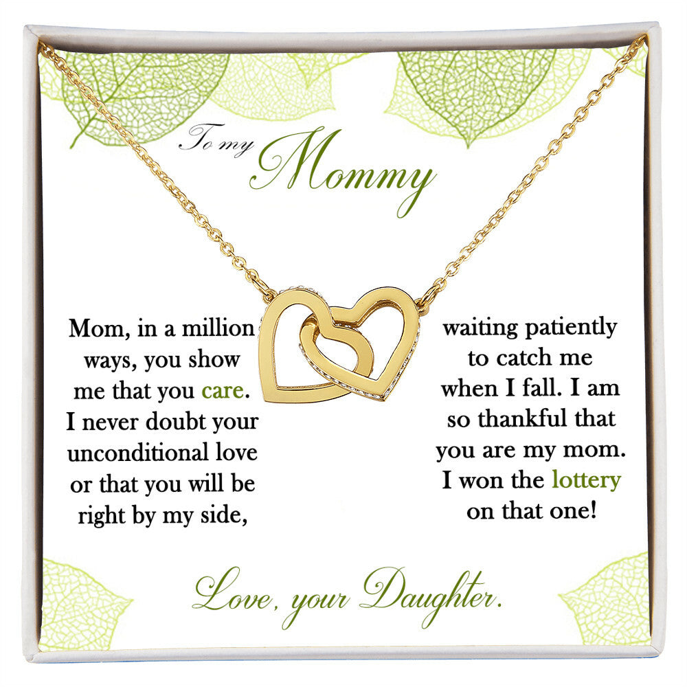 To My Mom - Interlocking Hearts Necklace - Gift For Mother