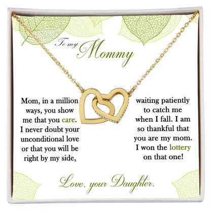 To My Mom - Interlocking Hearts Necklace - Gift For Mother