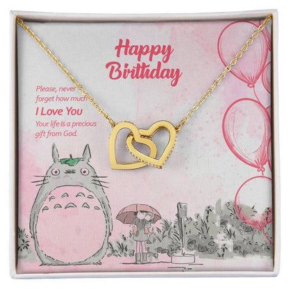 I Love You! You'Re The Precious Gift From God - Interlocking Hearts Necklace