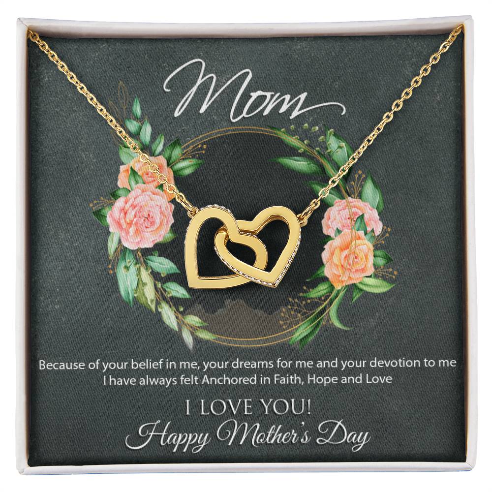 To My Mom Interlocking Hearts Necklace