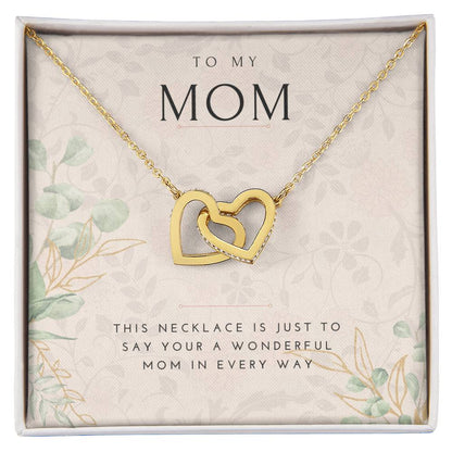 To My Mom Interlocked Heart Necklace Interlocking Hearts Necklace