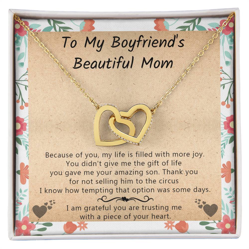 Gift For Boyfriend'S Mom - My Life Is Filled With More Joy - Interlocking Interlocking Hearts Necklace
