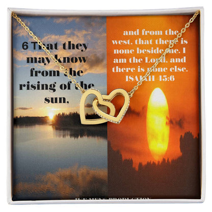 Ike Mens Collage Scripture Jewelry Interlocking Hearts Necklace