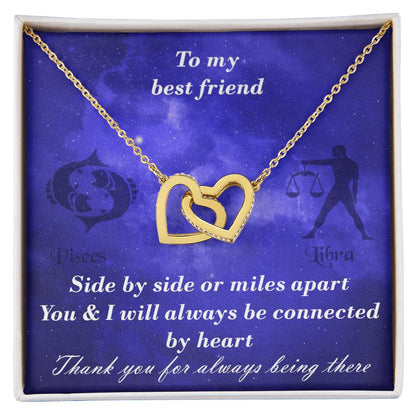 Pisces To Libra Best Friend Interlocked Hearts Necklace Interlocking Hearts Necklace