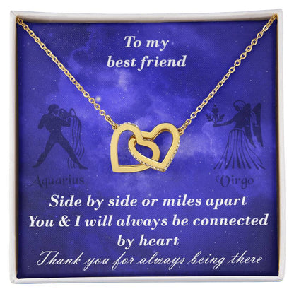 Aquarius To Virgo Best Friend Interlocked Hearts Necklace Interlocking Hearts Necklace