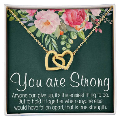 Inspirational Interlocking Hearts Necklace Gift Necklace Motivational Gift Encouragement Gift Empowering Cancer Illness Jewelry