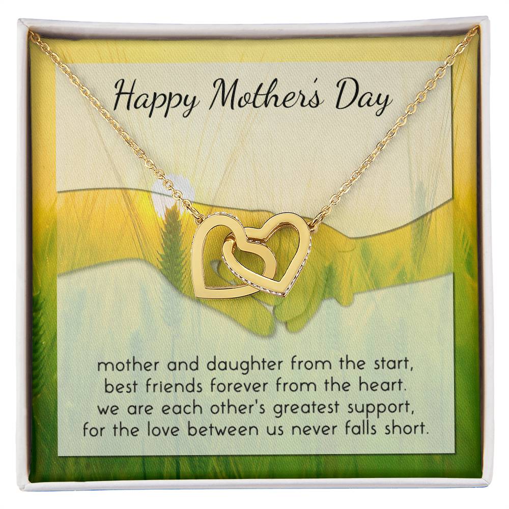 To My Mother - Interlocked Heart Mother Daughter Necklace - Gift For Mom From Daughter - Best Mother'S Day Present Birthday Gift Interlocking Hearts Necklace