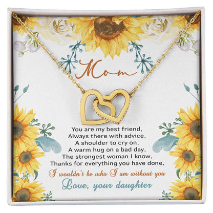 Mom You Are My Best Friend Interlocking Hearts Necklace
