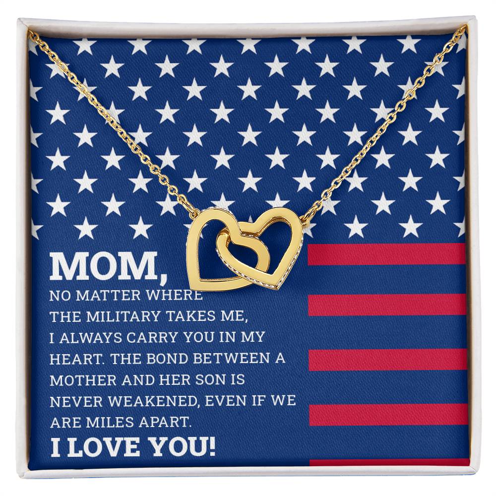 To My Mom - I Love You Message - Tmm06 Interlocking Hearts Necklace