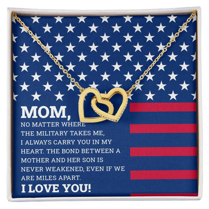 To My Mom - I Love You Message - Tmm06 Interlocking Hearts Necklace
