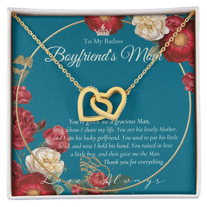 Gift For Boyfriend'S Mom Boyfriend'S Mom Necklace To My Boyfriend’S Mom Gift Mother’S Day Gift For Boyfriend'S Mom Interlocking Hearts Necklace