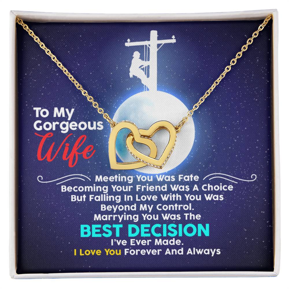 Lineman'S Wife - Interlocking Heart Necklace Interlocking Hearts Necklace