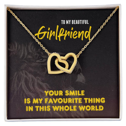Interlocking Hearts - To My Beautiful Girlfriend - My Favourute Thing Interlocking Hearts Necklace