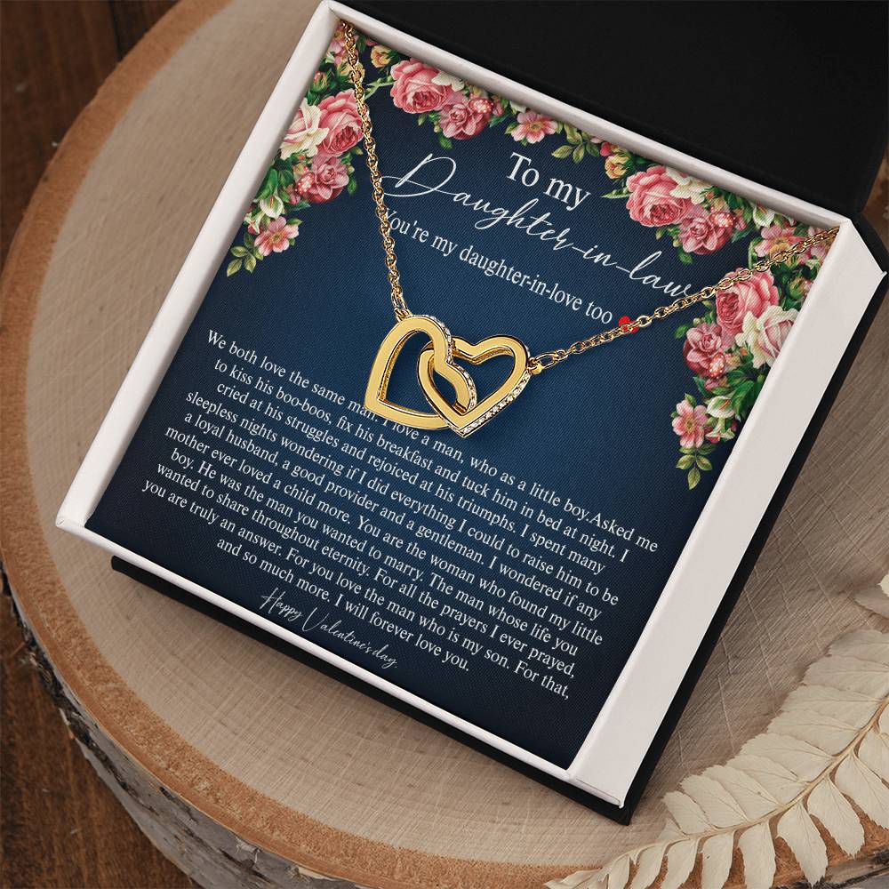 Mother-In-Law To Daughter-In-Law We Both Love The Same Man Interlocking Hearts Necklace
