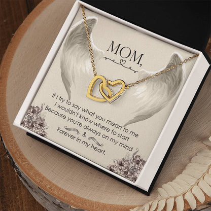 Mom Forever In My Heart - Interlocking Heart Necklace Interlocking Hearts Necklace