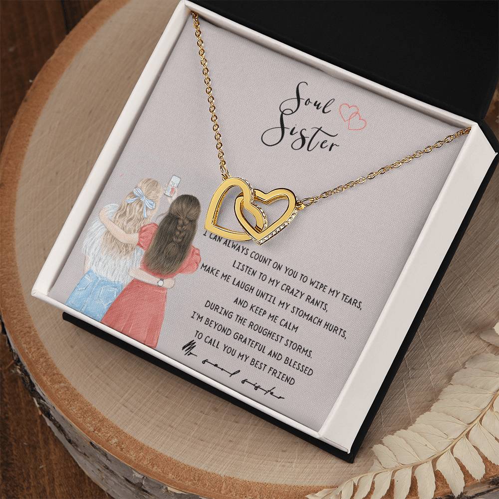 Soul Sister - Joined Hearts Necklace Interlocking Hearts Necklace
