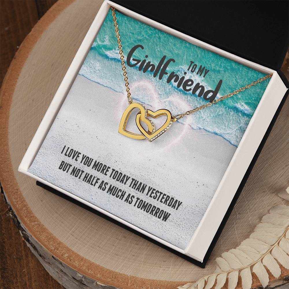 Interlocking Hearts Necklace For Girlfriend - I Love You