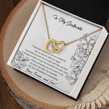 To My Soulmate Interlocking Hearts Necklace
