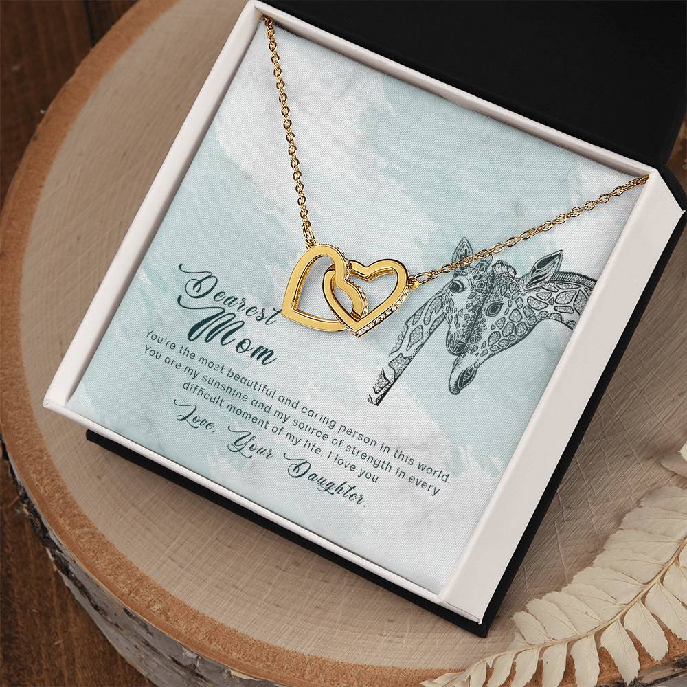 Dearest Mom- You'Re The Most Beautiful Interlocking Hearts Necklace