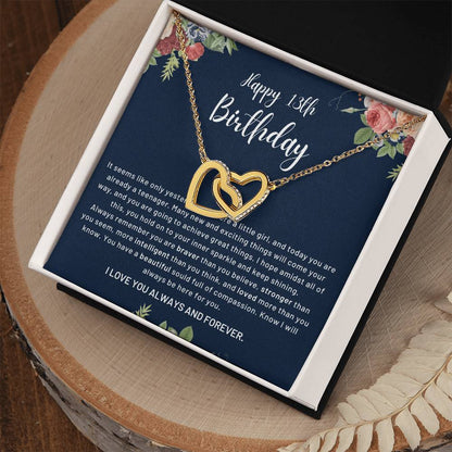 Happy 13Th Birthday Already Teenager Interlocked Hearts Necklace Interlocking Hearts Necklace