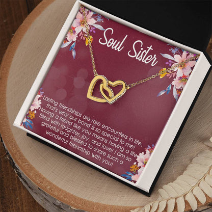 Birthday Gift For Best Friend Soul Sister Necklace Gift Gift For Best Friend Gift Interlocking Hearts Necklace Gift For Soul Sister Bff