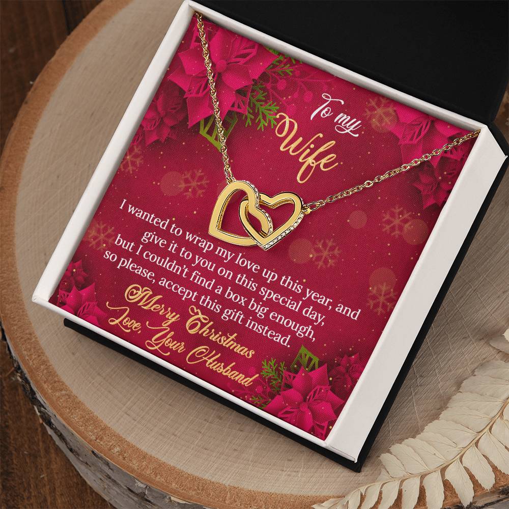 Merry Christmas To My Wife - Interlocking Hearts Interlocking Hearts Necklace
