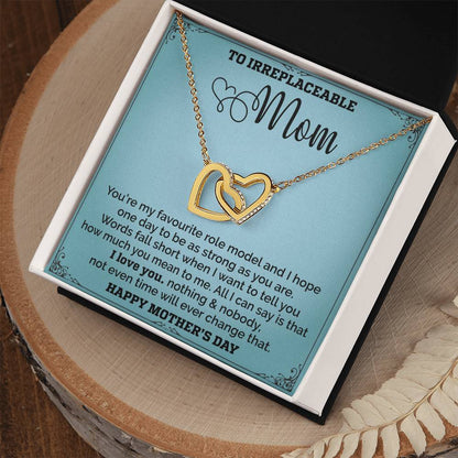 Mom Is My Favourite Role Modle - Interlocked Together Necklace - Mothers Day Interlocking Hearts Necklace
