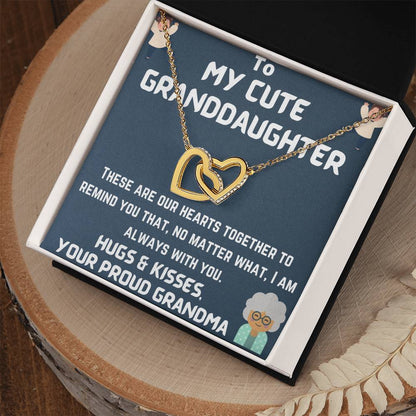 To My Granddaughter Interlocking Hearts Necklace