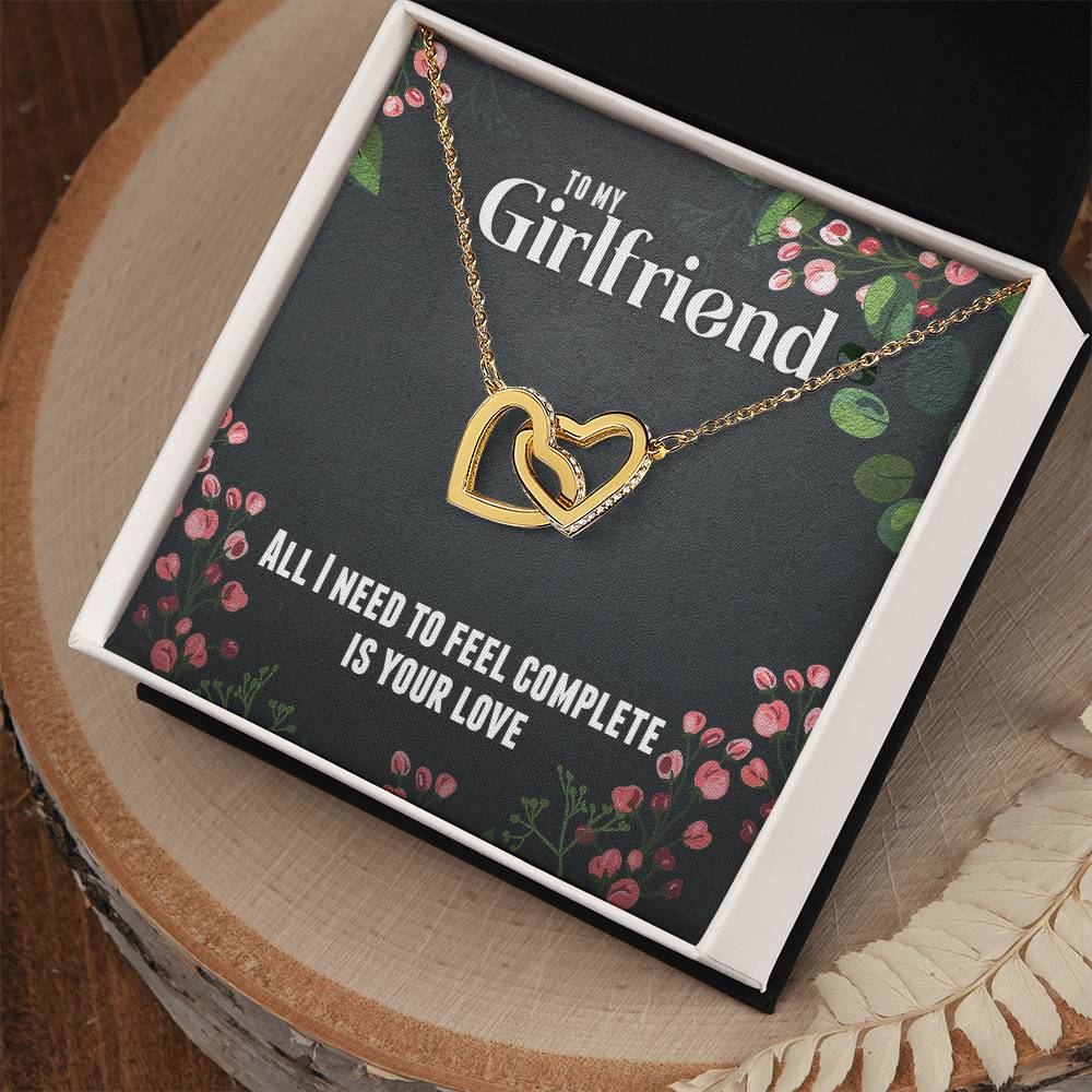 For Girlfriend Interlocking Hearts Necklace - All I Need Is Your Love