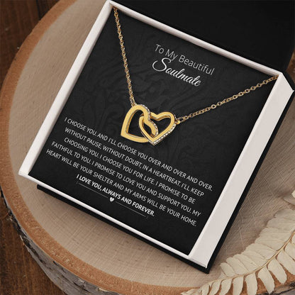 I Choose You For Life - Interlocked Hearts Necklace Interlocking Hearts Necklace