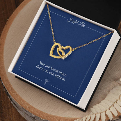 Joyful Lily - Interlinked Hearts Pendant Necklace Interlocking Hearts Necklace