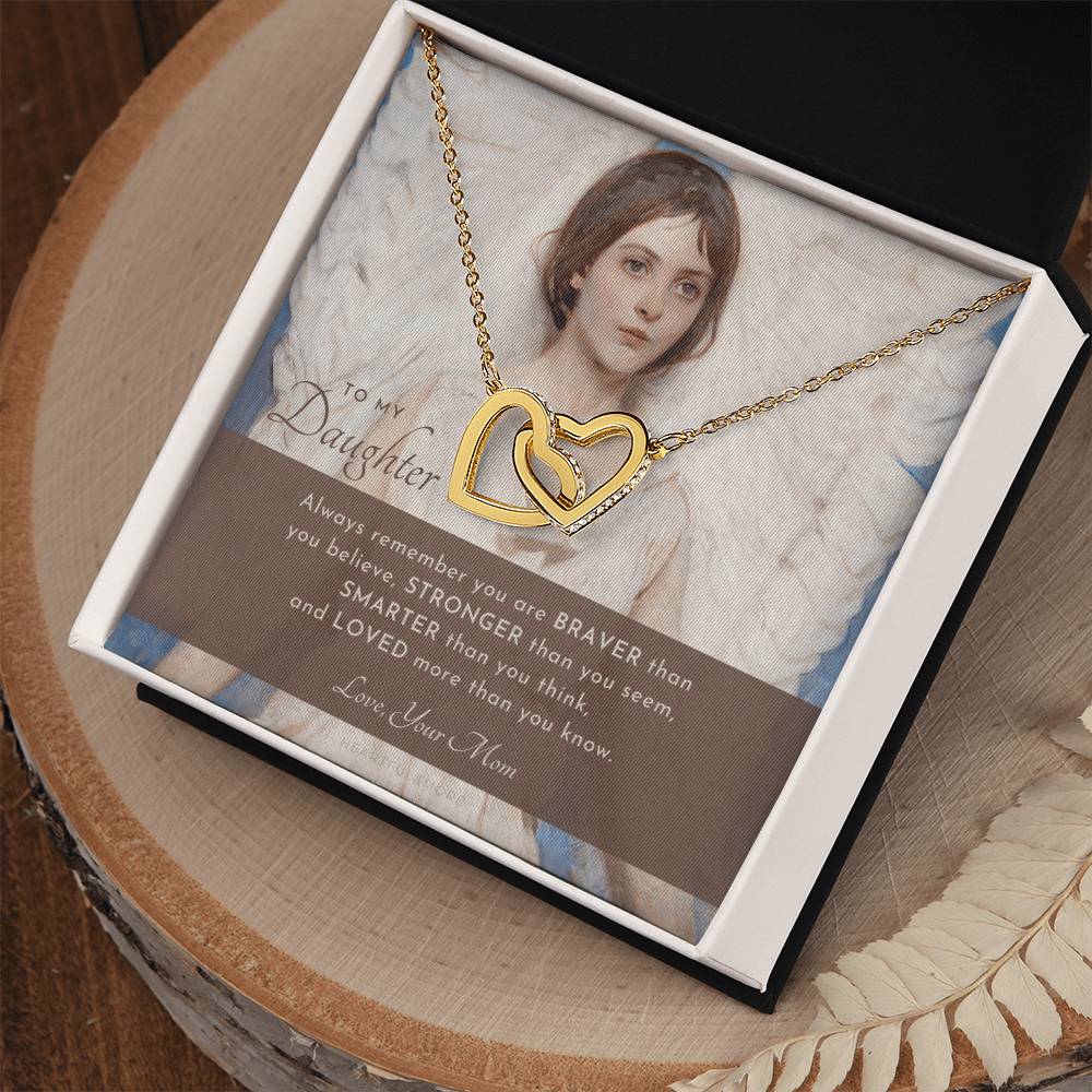 To My Daughter Always Remember Gift For Daughter From Mom Daughter Birthday Graduation Christmas Present Interlocking Hearts Necklace