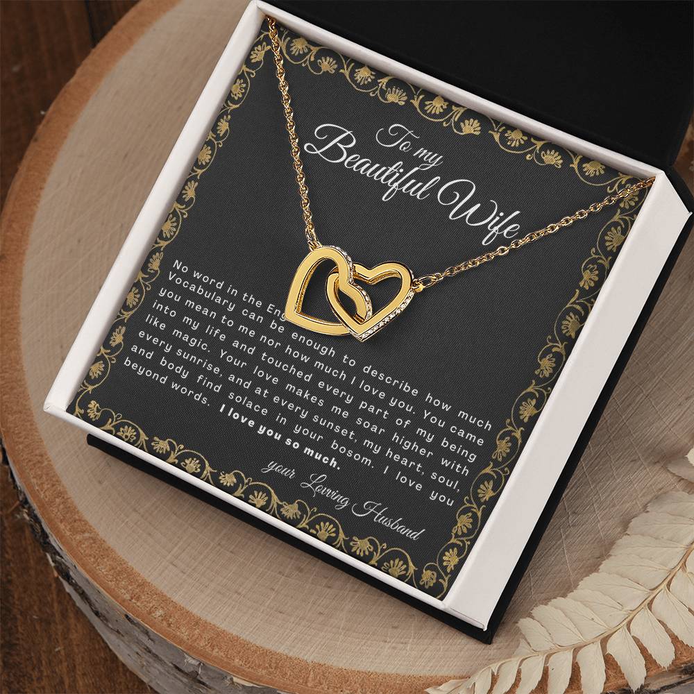 Gift For Wife No Word In The English Vocabulary Interlocking Hearts Necklace