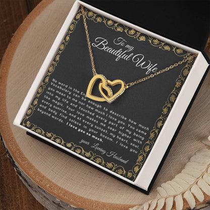 Gift For Wife No Word In The English Vocabulary Interlocking Hearts Necklace