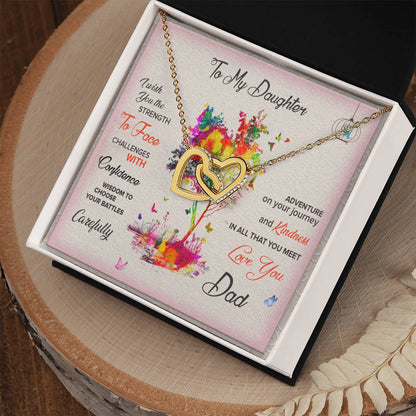Daughter Necklace From Dad Interlocking Hearts Necklace