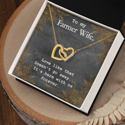 To My Farmer Wife Necklace Interlocking Hearts Necklace