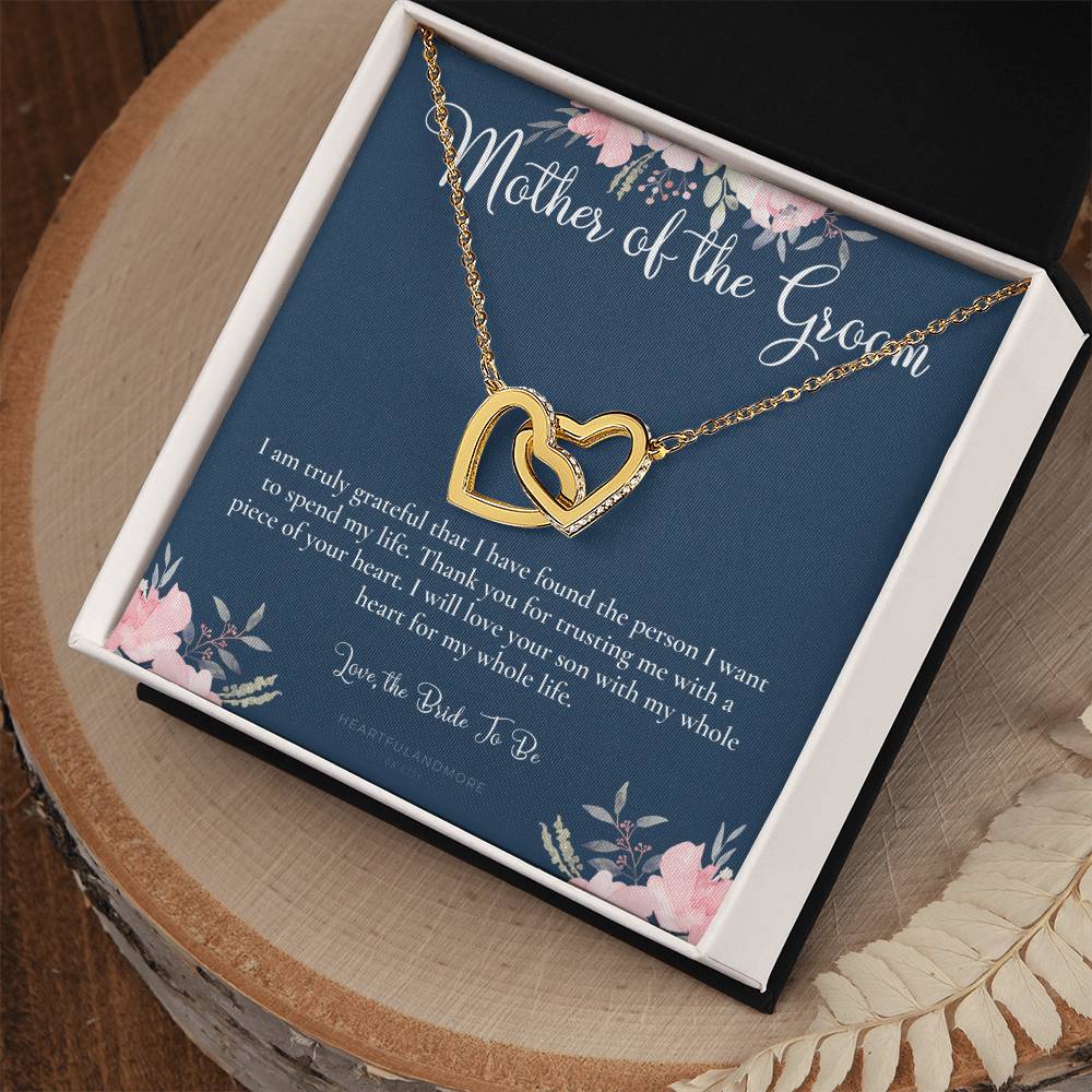Mother Of The Groom Gift Necklace Wedding Gift Bridal Party Rehearsal Dinner Man Of My Dreams Parent Of Groom Mother In Law Gift Interlocking Hearts Necklace