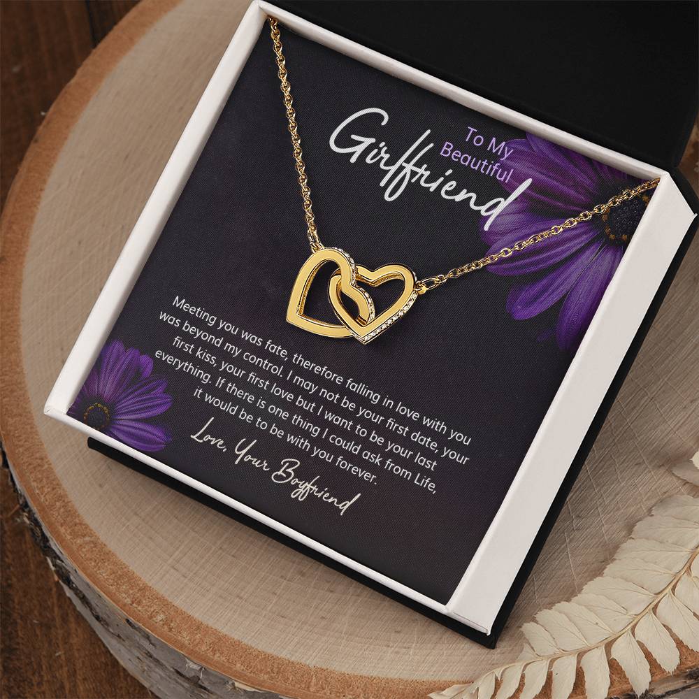 Interlocking Hearts - Romantic Girlfriend Necklace Gift Interlocking Hearts Necklace