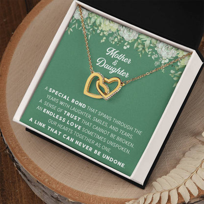 Linked Hearts Necklace For Mother Daughter Gift Minimalist Jewelry Gift For Daughter Mothers Day Sentimental Jewelry Gift For Mom Interlocking Hearts Necklace