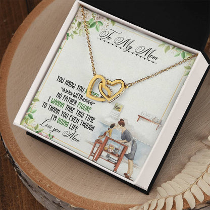 To My Mom Interlocking Hearts Necklace Message Card