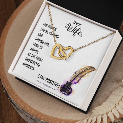 To Dear Wife Interlocking Hearts Necklace