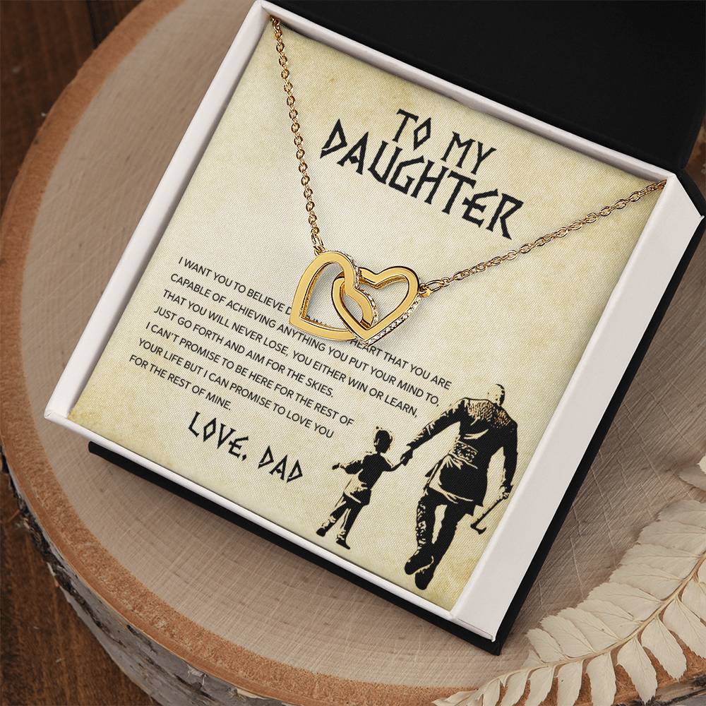 Go Forth And Aim For The Skies Interlocking Hearts Necklace