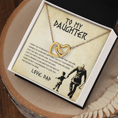 Go Forth And Aim For The Skies Interlocking Hearts Necklace