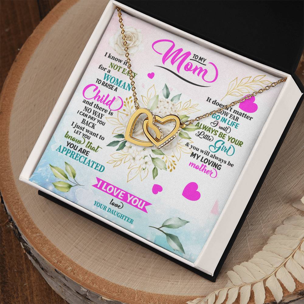 Mom Gift From Daughter - Interlocking Hearts Necklace