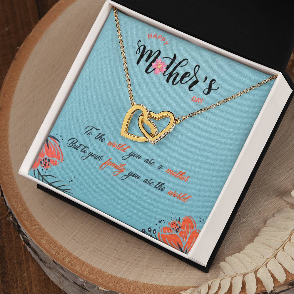 Mom Necklace Mother Necklace Mom Gift Mother'S Day Gift Interlocking Hearts Necklace