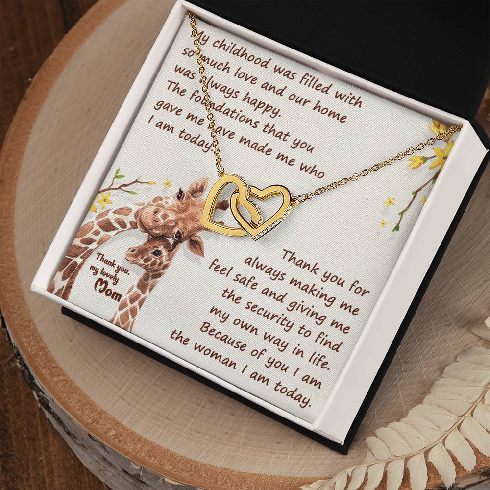 Thank You Mom Thanksgiving Gift Interlocking Hearts Interlocking Hearts Necklace