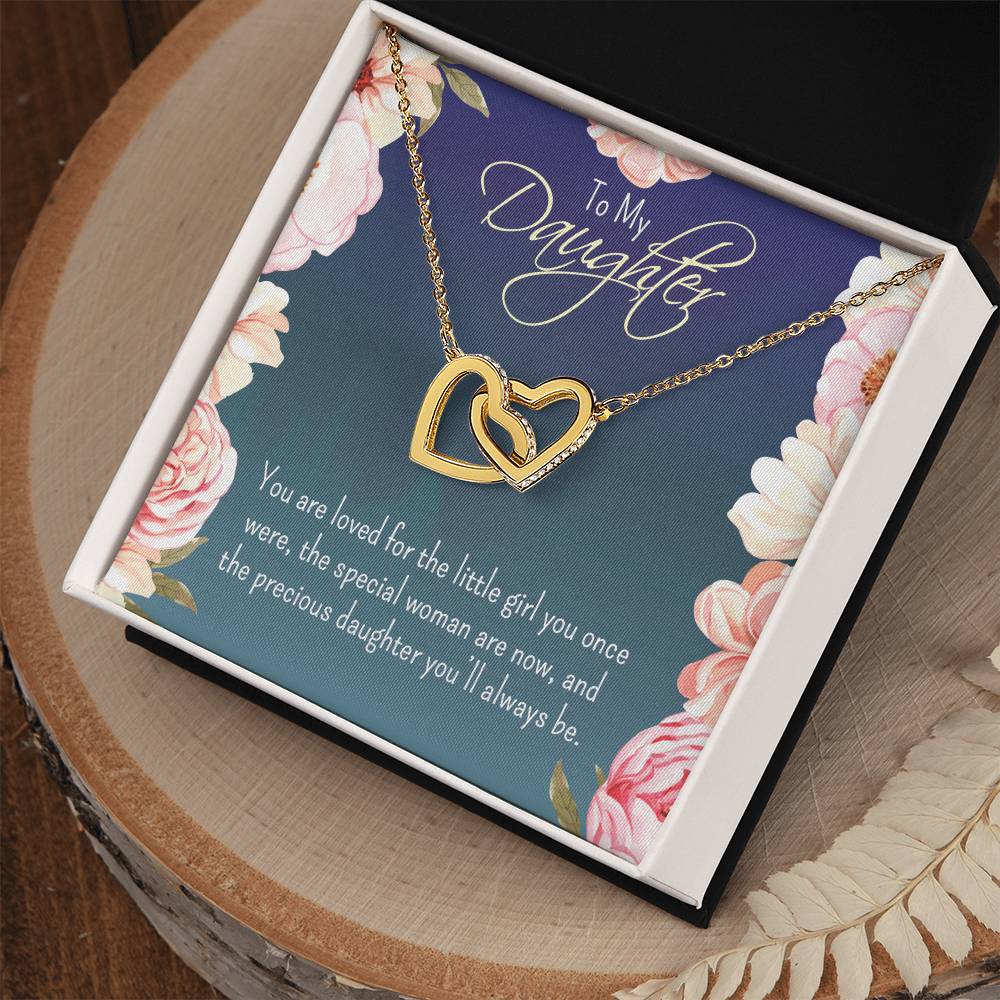 Interlocking Hearts Necklace For Daughter
